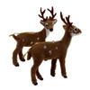 Plush Brown/White Reindeer Ornaments, 2 Assorted