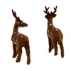 Plush Brown/White Reindeer Ornaments, 2 Assorted