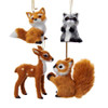 Plush Animal Ornaments, 4 Assorted
