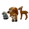 Plush Animal Ornaments, 4 Assorted
