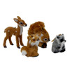Plush Animal Ornaments, 4 Assorted