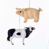 Plush Pig and Cow Ornaments, 2 Assorted