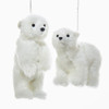 Plush Polar Bear Ornaments, 2 Assorted