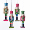 6“ Preppy Bright Color Nutcracker Ornaments With Pearls, 6 Assorted