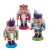 5“ Wooden Red, Green and Blue Chubby Nutcrackers, 3 Assorted