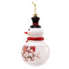 Glass Snowman With Cardinal and Chickadee Ornaments, 2 Assorted