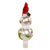12“ Un-Lit Glass Holly Leaves and Cardinal Finial Tree Topper