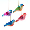 Glass Colorful Bird Ornaments, 4 Assorted