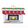 Fireplace Table Piece With Six Stockings For Personalization, 7-Piece Set