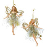 Glittered Platinum Fairy Ornaments, 2 Assorted