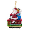 San Francisco Trolley With Santa Glass Ornament