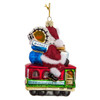 San Francisco Trolley With Santa Glass Ornament