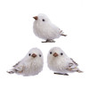 White Tinsel Bird With Clip Ornaments, 3 Assorted