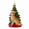 Golden Retriever With Christmas Tree Ornament For Personalization