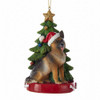 German Shepherd With Christmas Tree Ornament For Personalization