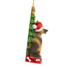 German Shepherd With Christmas Tree Ornament For Personalization