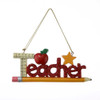 Red Glitter “Teacher“ Ornament For Personalization
