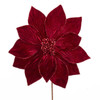 Burgundy Velvet Poinsettia Pick