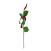 Red and Green Velvet Glitter Leaf Spray