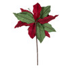 Red & Green Velvet Poinsettia Pick