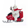 Coca-Cola® Polar Bear With Cub Riding Snow Mobile Ornament