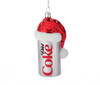 Coca-Cola® Glass Diet Coke Can With Santa Hat Ornament