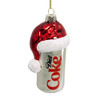 Coca-Cola® Glass Diet Coke Can With Santa Hat Ornament