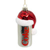 Coca-Cola® Glass Diet Coke Can With Santa Hat Ornament