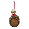 Santa On Wine Barrel Ornament
