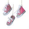 Pink Sneaker With Clear Stones Ornaments, 3 Assorted