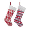 Red and White Knitted Stockings, 2 Assorted