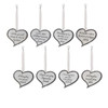 Silver Metal Heart With Phrase Ornaments