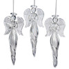 Angel Finial Glass Ornaments, 3 Assorted