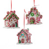 Battery-Operated LED Gingerbread Candy House Ornaments, 3 Assorted