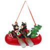 Bear Family Of 2 In Canoe Ornament For Personalization