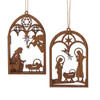 Wooden Nativity Ornaments, 2 Assorted