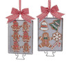 Gingerbread On Metal Tray Ornaments, 2 Assorted
