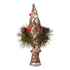 11“ Un-Lit Natural Star With Pinecones Tree Topper