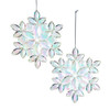Clear Iridescent Snowflake Ornaments, 2 Assorted