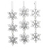 Ice Silver and Clear Snowflake Ornaments, 3 Assorted