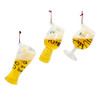 Glass Beer Glass With Sayings Ornaments, 3 Assorted