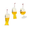 Glass Beer Glass With Sayings Ornaments, 3 Assorted