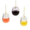 Glass Stemless Glass With Sayings Ornaments, 3 Assorted