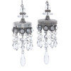 Silver Metal Chandelier With Clear Drop Ornaments, 2 Assorted