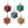 Glass Comfort & Joy Star Ornaments, 5 Assorted