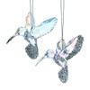 Opalescent Glittered Bird Ornaments, 2 Assorted