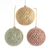Glass Distressed Ball Ornaments, 3 Assorted