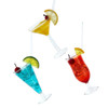 Glass Tropical Drink Ornaments, 3 Assorted