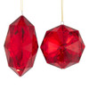Red Jewel Diamond Ornaments, 2 Assorted