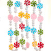 6' Candy Frosted With Pom Pom Garland